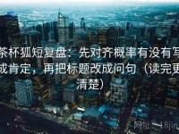 茶杯狐短复盘：先对齐概率有没有写成肯定，再把标题改成问句（读完更清楚）