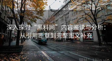 深入探讨“黑料网”内容鉴读与分析：从引用断章到完整图文补充