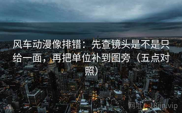 风车动漫像排错：先查镜头是不是只给一面，再把单位补到图旁（五点对照）