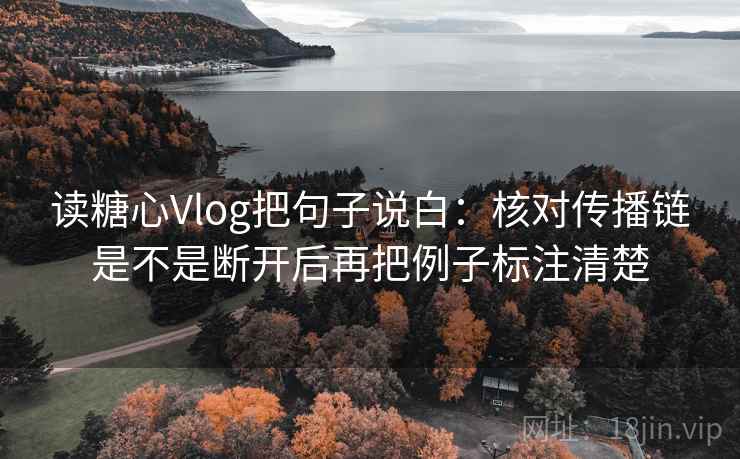 读糖心Vlog把句子说白：核对传播链是不是断开后再把例子标注清楚