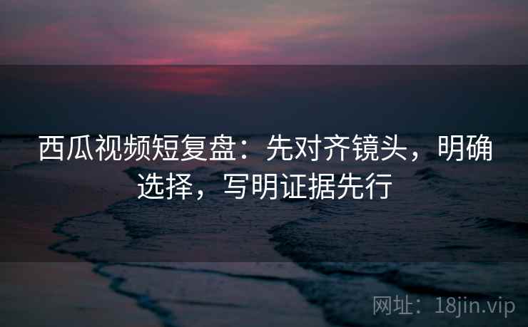 西瓜视频短复盘：先对齐镜头，明确选择，写明证据先行